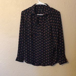 Ann Taylor sheer button down blouse size S